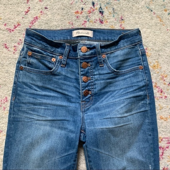 Madewell Cali Demi-Boot Jeans in Bronson Wash: Button-Front Edition sz 24 - Picture 4 of 6
